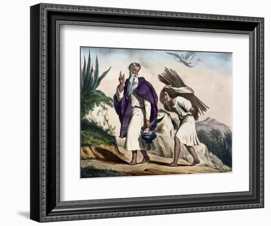 Abraham Leading His Son Isaac to Sacrifice from Old Testament, End of 19th Century-null-Framed Giclee Print