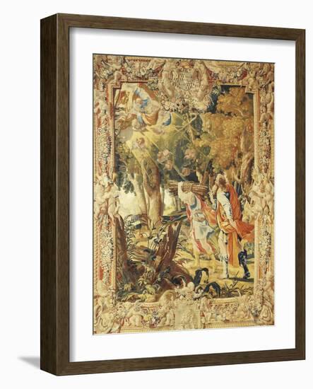 Abraham Leading Isaac to Sacrifice, 17th Century Tapestry Based on Cartoons by Simon Vouet-null-Framed Giclee Print