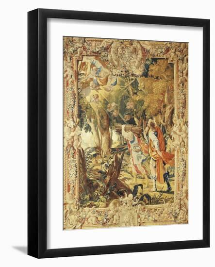 Abraham Leading Isaac to Sacrifice, 17th Century Tapestry Based on Cartoons by Simon Vouet-null-Framed Giclee Print