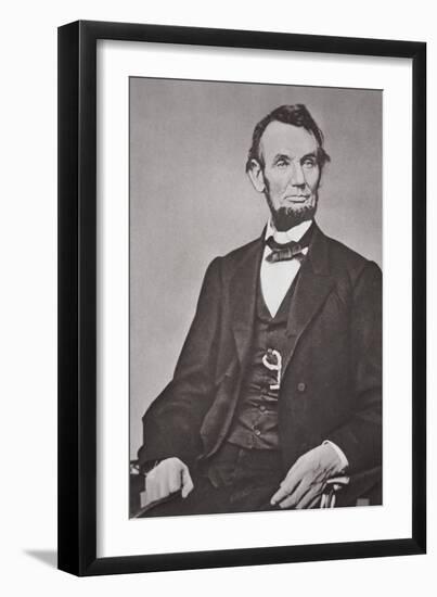 Abraham Lincoln (1809-65) 1864 (B/W Photo)-Mathew Brady-Framed Giclee Print