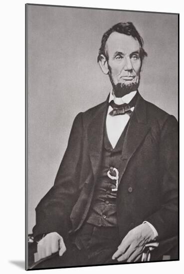 Abraham Lincoln (1809-65) 1864 (B/W Photo)-Mathew Brady-Mounted Giclee Print