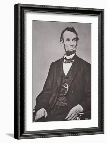 Abraham Lincoln (1809-65) 1864 (B/W Photo)-Mathew Brady-Framed Giclee Print