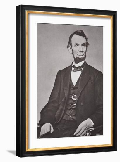 Abraham Lincoln (1809-65) 1864 (B/W Photo)-Mathew Brady-Framed Giclee Print