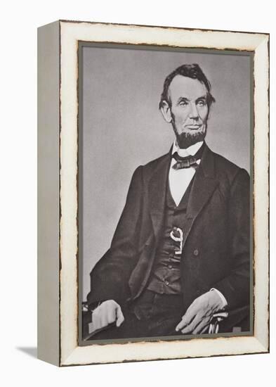 Abraham Lincoln (1809-65) 1864 (B/W Photo)-Mathew Brady-Framed Premier Image Canvas