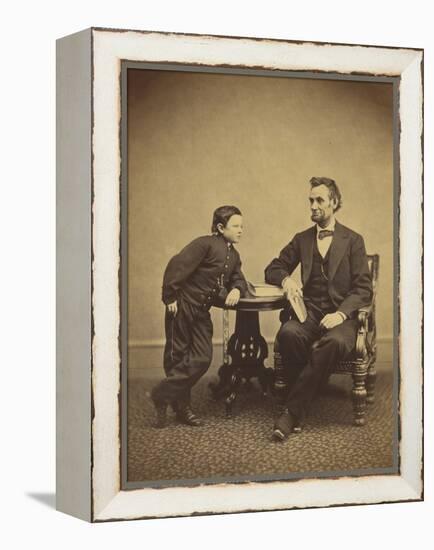 Abraham Lincoln and his son Thomas , 1865-Alexander Gardner-Framed Premier Image Canvas