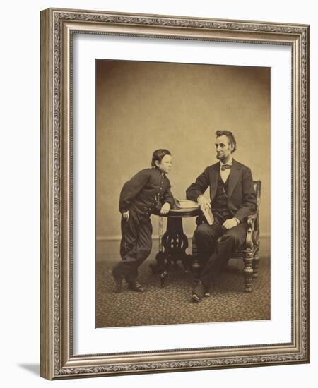 Abraham Lincoln and his son Thomas , 1865-Alexander Gardner-Framed Photographic Print