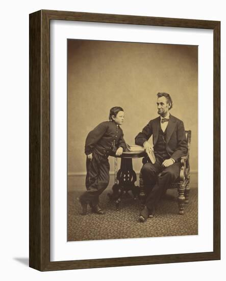 Abraham Lincoln and his son Thomas , 1865-Alexander Gardner-Framed Photographic Print