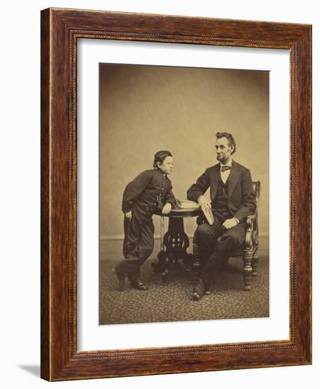 Abraham Lincoln and his son Thomas , 1865-Alexander Gardner-Framed Photographic Print