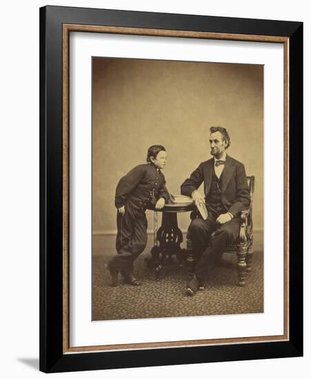 Abraham Lincoln and his son Thomas , 1865-Alexander Gardner-Framed Photographic Print