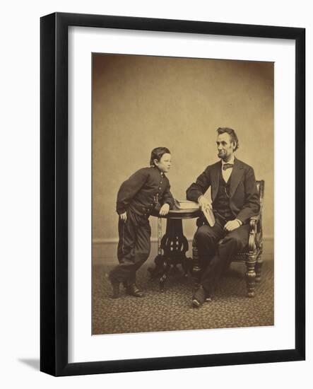 Abraham Lincoln and his son Thomas , 1865-Alexander Gardner-Framed Photographic Print