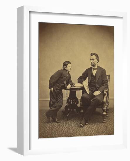 Abraham Lincoln and his son Thomas , 1865-Alexander Gardner-Framed Photographic Print