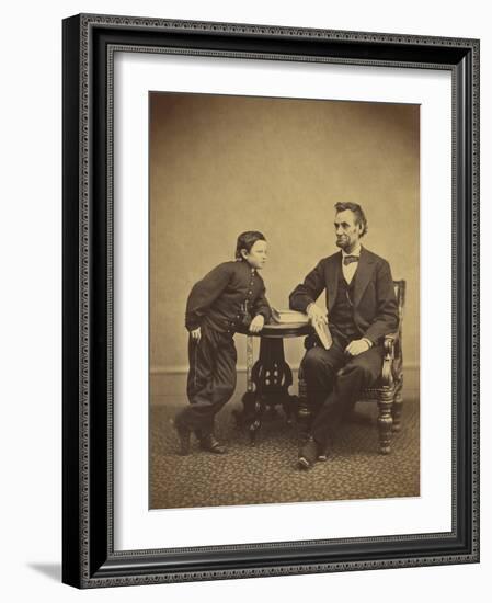 Abraham Lincoln and his son Thomas , 1865-Alexander Gardner-Framed Photographic Print