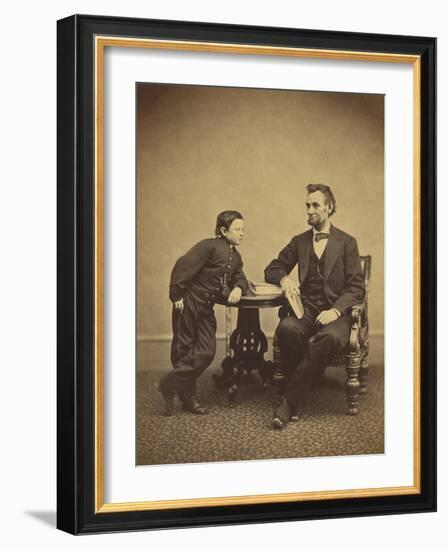 Abraham Lincoln and his son Thomas , 1865-Alexander Gardner-Framed Photographic Print