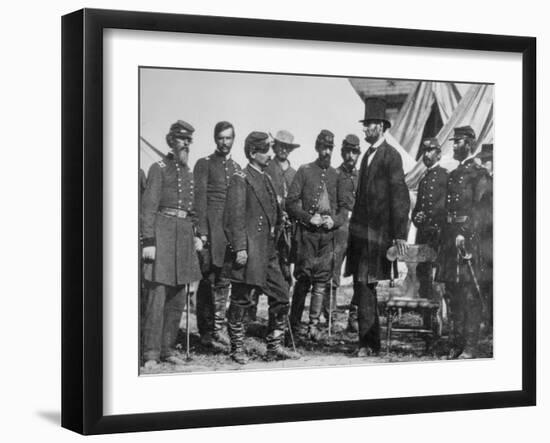 Abraham Lincoln at Antietam during Civil War-null-Framed Photographic Print
