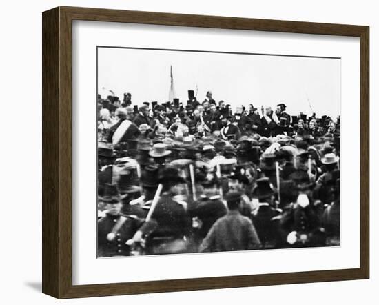 Abraham Lincoln at the Gettysburg Address, 1863 (Detail)-David Bachrach-Framed Giclee Print