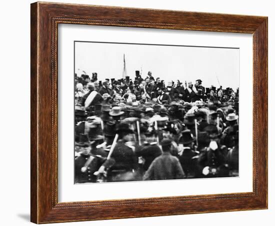 Abraham Lincoln at the Gettysburg Address, 1863 (Detail)-David Bachrach-Framed Giclee Print