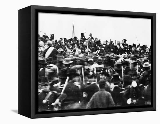 Abraham Lincoln at the Gettysburg Address, 1863 (Detail)-David Bachrach-Framed Premier Image Canvas