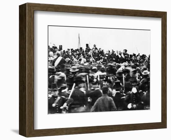 Abraham Lincoln at the Gettysburg Address, 1863 (Detail)-David Bachrach-Framed Giclee Print