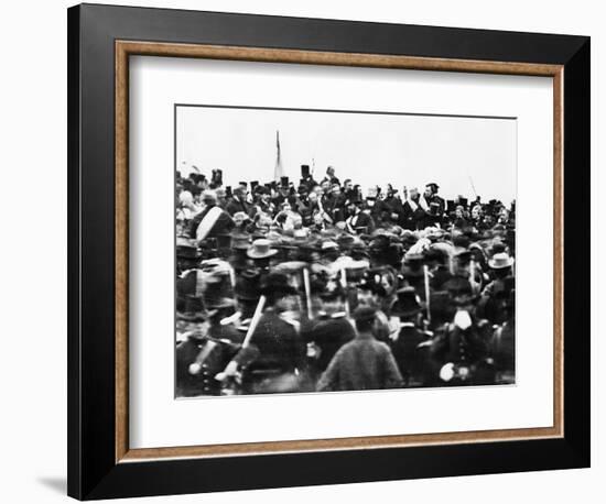 Abraham Lincoln at the Gettysburg Address, 1863 (Detail)-David Bachrach-Framed Giclee Print