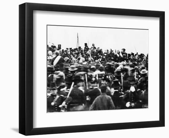 Abraham Lincoln at the Gettysburg Address, 1863 (Detail)-David Bachrach-Framed Giclee Print