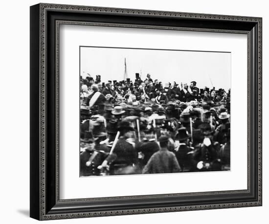 Abraham Lincoln at the Gettysburg Address, 1863 (Detail)-David Bachrach-Framed Giclee Print