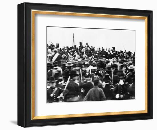 Abraham Lincoln at the Gettysburg Address, 1863 (Detail)-David Bachrach-Framed Giclee Print