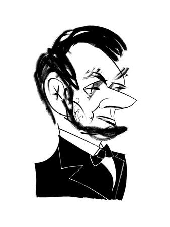 Abraham Lincoln - Cartoon' Premium Giclee Print - Tom Bachtell Abraham Lincoln - Cartoon' Premium Giclee Print - Tom Bachtell