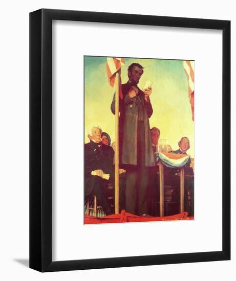 Abraham Lincoln Delivering the Gettysburg Address-Norman Rockwell-Framed Giclee Print