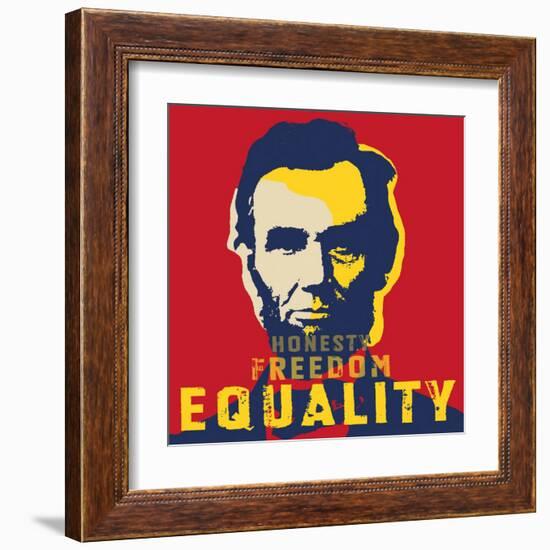 Abraham Lincoln: Honesty, Freedom, Equality--Framed Art Print