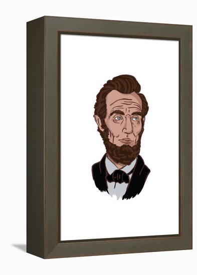 Abraham Lincoln - Icon-Lantern Press-Framed Stretched Canvas