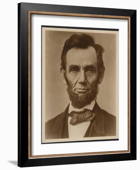 Abraham Lincoln in the Classic Portrait by Alexander Gardner of November 15, 1863-null-Framed Art Print