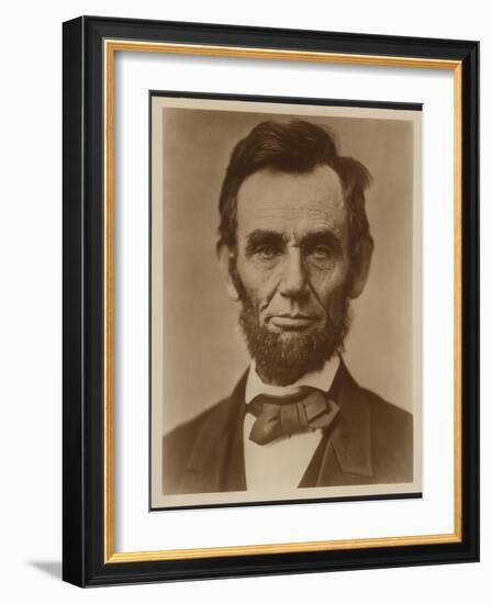 Abraham Lincoln in the Classic Portrait by Alexander Gardner of November 15, 1863-null-Framed Art Print