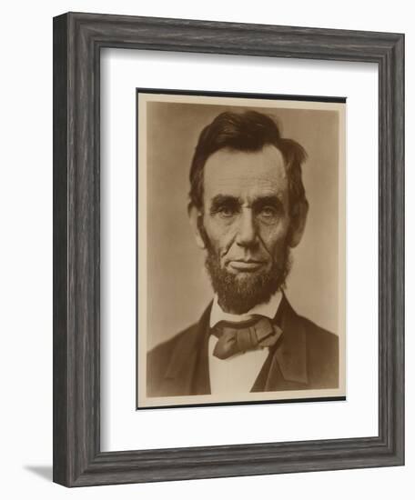 Abraham Lincoln in the Classic Portrait by Alexander Gardner of November 15, 1863-null-Framed Art Print