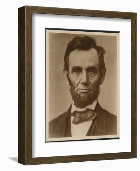 Abraham Lincoln in the Classic Portrait by Alexander Gardner of November 15, 1863-null-Framed Art Print