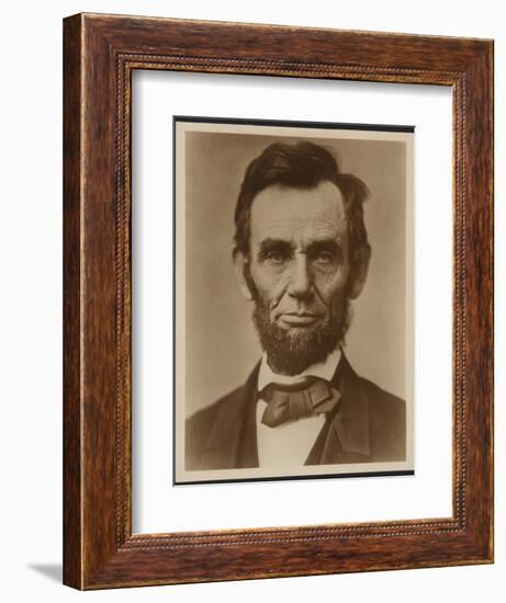 Abraham Lincoln in the Classic Portrait by Alexander Gardner of November 15, 1863-null-Framed Art Print