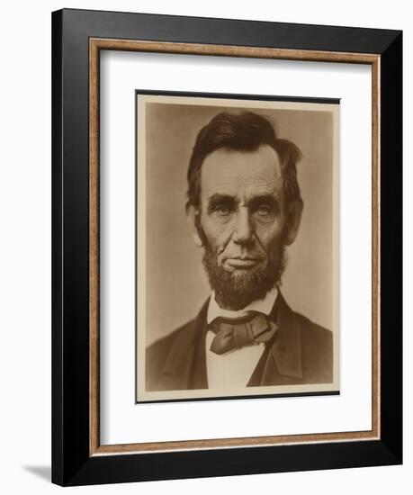 Abraham Lincoln in the Classic Portrait by Alexander Gardner of November 15, 1863-null-Framed Art Print