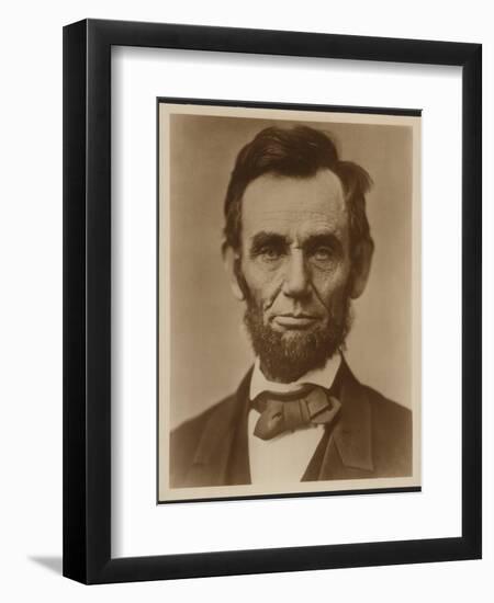 Abraham Lincoln in the Classic Portrait by Alexander Gardner of November 15, 1863-null-Framed Art Print