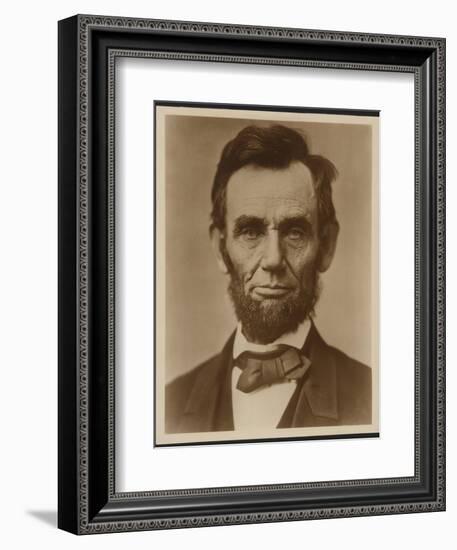 Abraham Lincoln in the Classic Portrait by Alexander Gardner of November 15, 1863-null-Framed Art Print