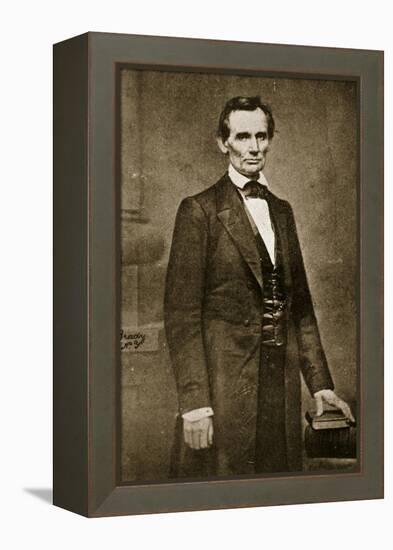 Abraham Lincoln, May 1860-Mathew Brady-Framed Premier Image Canvas