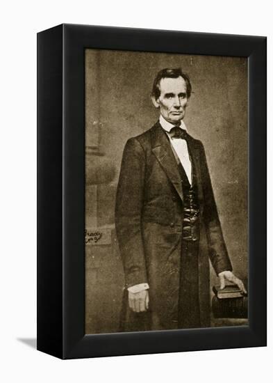 Abraham Lincoln, May 1860-Mathew Brady-Framed Premier Image Canvas