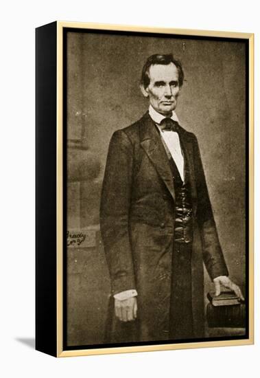 Abraham Lincoln, May 1860-Mathew Brady-Framed Premier Image Canvas