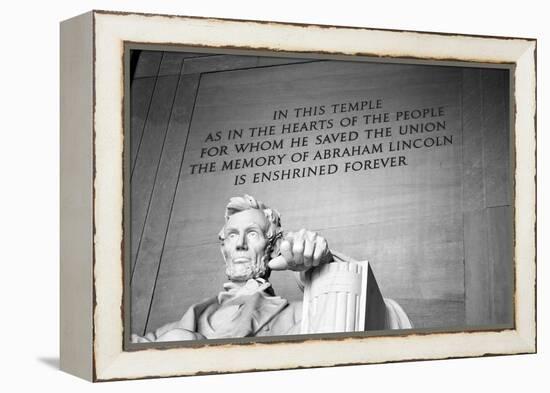 Abraham Lincoln Memorial b/w-null-Framed Stretched Canvas