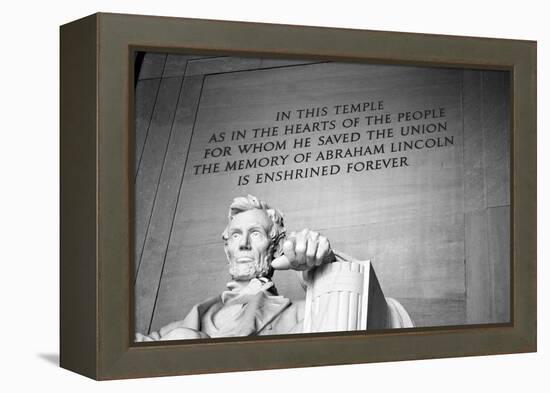 Abraham Lincoln Memorial b/w-null-Framed Stretched Canvas