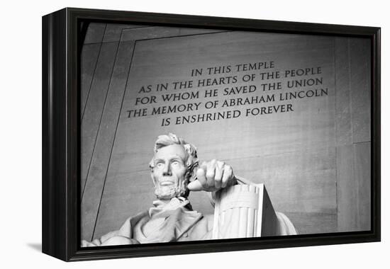 Abraham Lincoln Memorial b/w-null-Framed Stretched Canvas