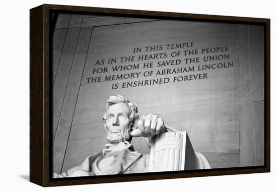 Abraham Lincoln Memorial b/w-null-Framed Stretched Canvas