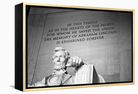 Abraham Lincoln Memorial b/w-null-Framed Stretched Canvas