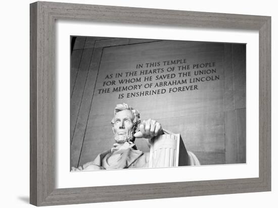 Abraham Lincoln Memorial b/w-null-Framed Photo