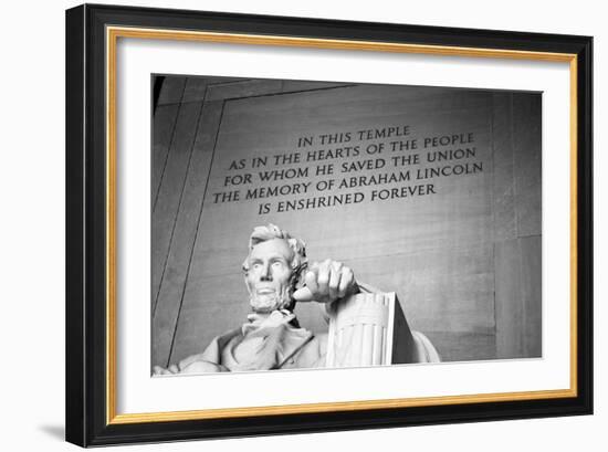 Abraham Lincoln Memorial b/w-null-Framed Photo