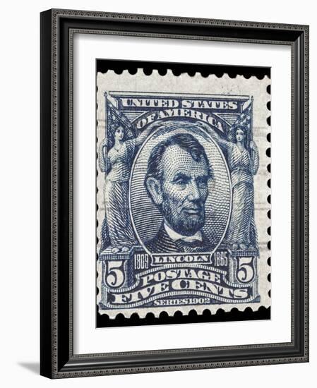 Abraham Lincoln on a USA Postage Stamp-fotomy-Framed Photographic Print