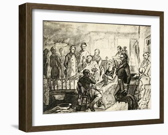Abraham Lincoln on His Death Bed, C.1865-Hermann Faber-Framed Giclee Print